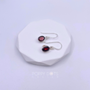 Sterling Silver Garnet Oval Earrings
