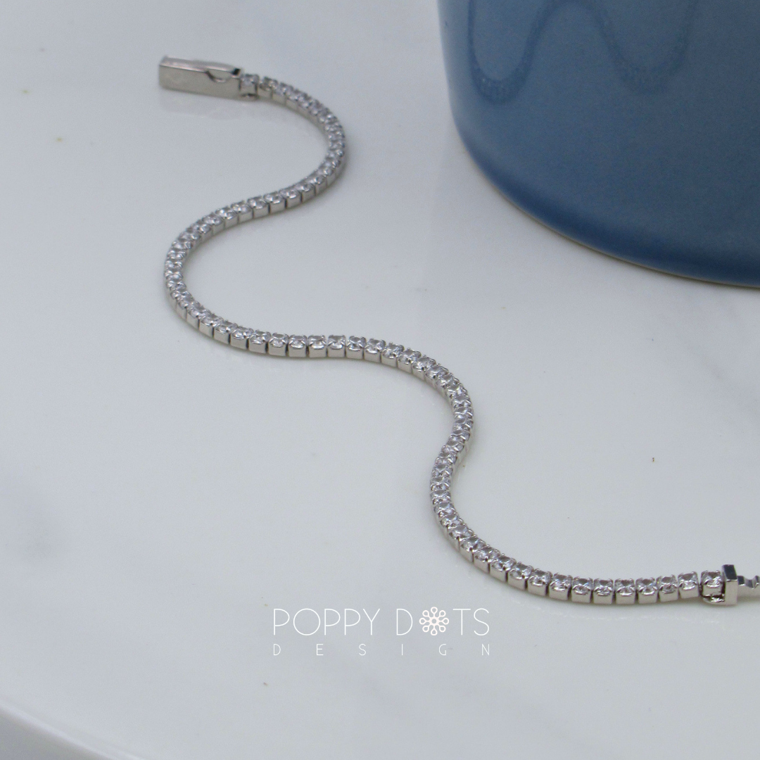 Sterling Silver White Zirconia Tennis Bracelet