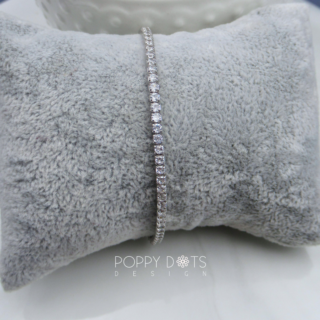 Sterling Silver White Zirconia Tennis Bracelet
