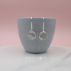 Sterling Silver Cab Round Moonstone Earrings