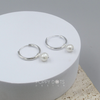 Sterling Silver Freshwater Pearl Hoop (20mm) Earrings