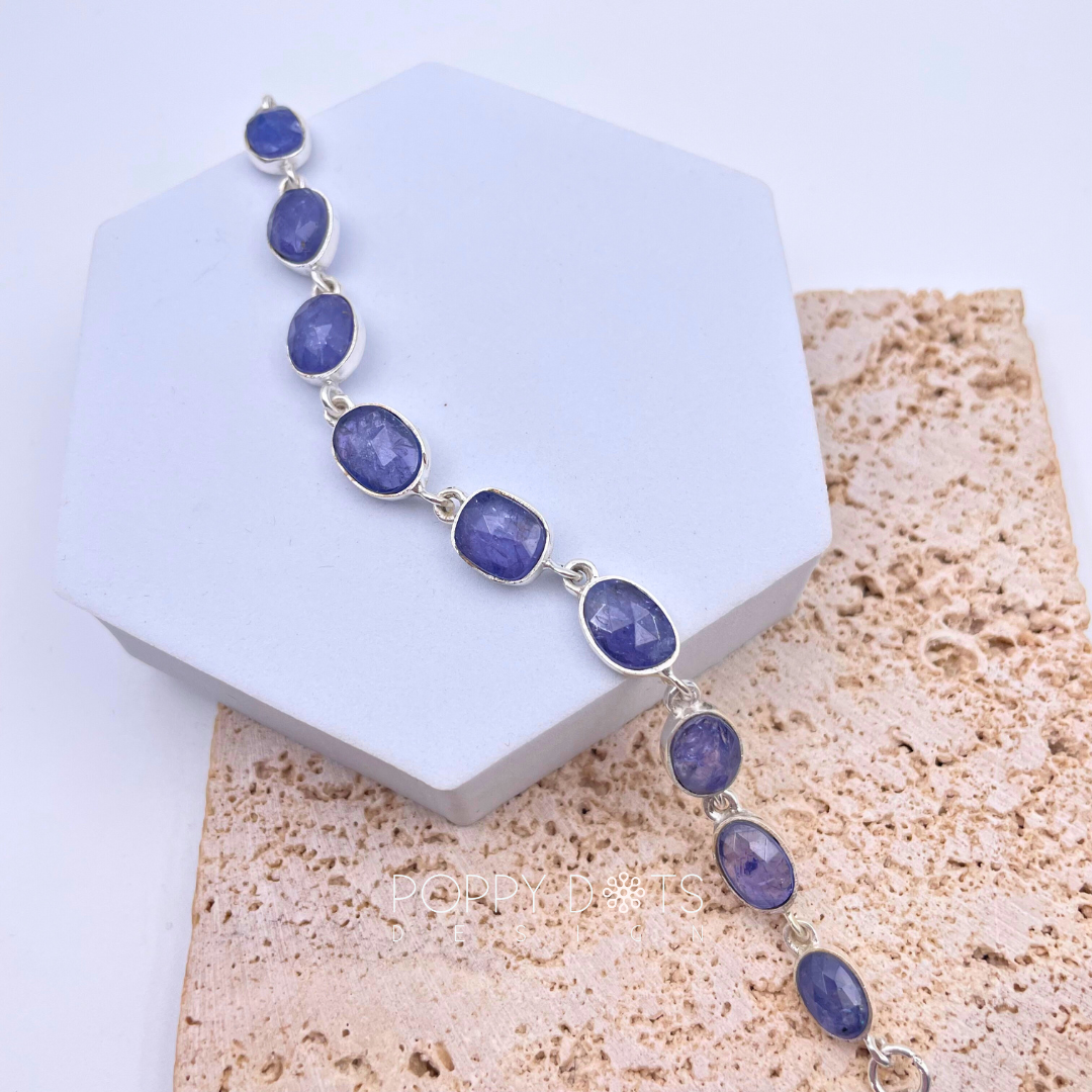 Luxurious Sterling Silver Tanzanite Bracelet
