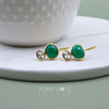The Duchess: Green Onyx & Crystal Gold-Plated Sterling Silver Earrings