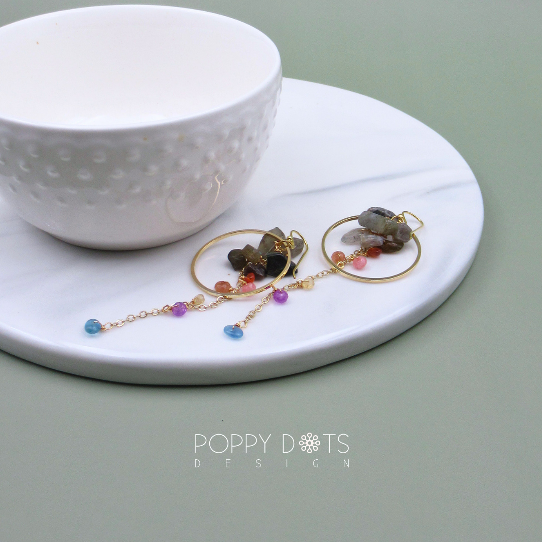 The Empress: Tourmaline Gold-Plated Sterling Silver Hoop Earrings
