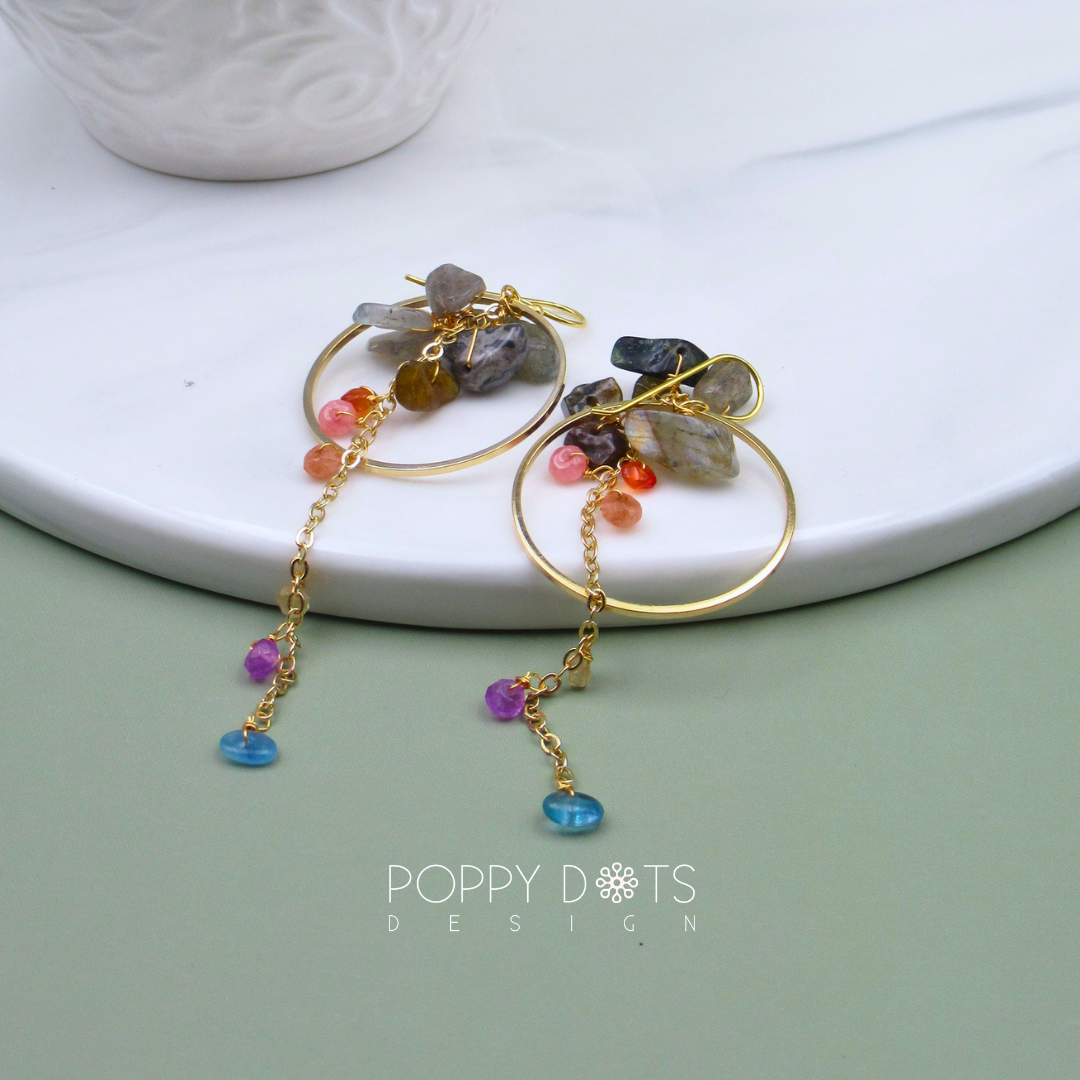 The Empress: Tourmaline Gold-Plated Sterling Silver Hoop Earrings
