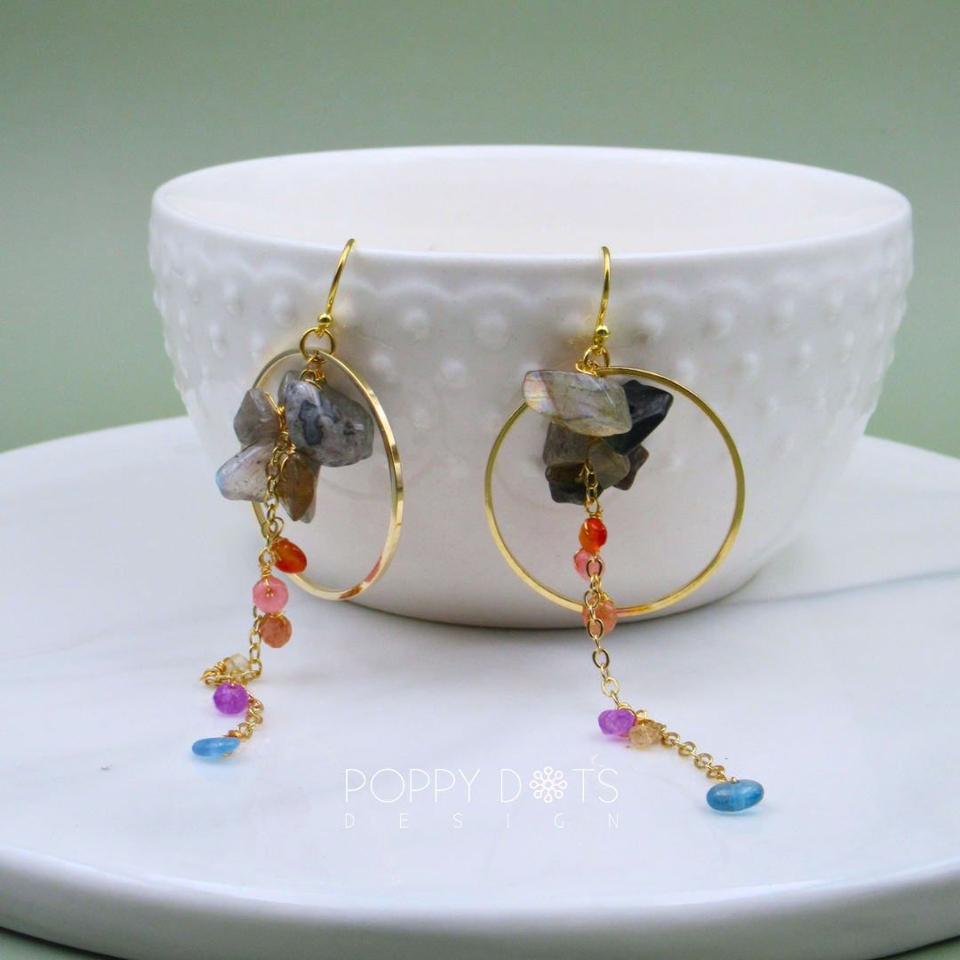 The Empress: Tourmaline Gold-Plated Sterling Silver Hoop Earrings