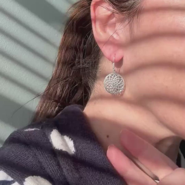 Sterling Silver Rosette Filigree Earrings