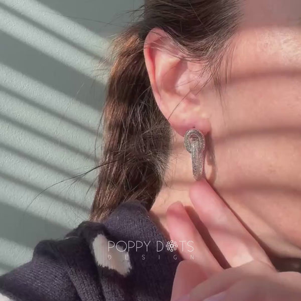 Sterling Silver Filigree Linked Hoop Stud Earrings