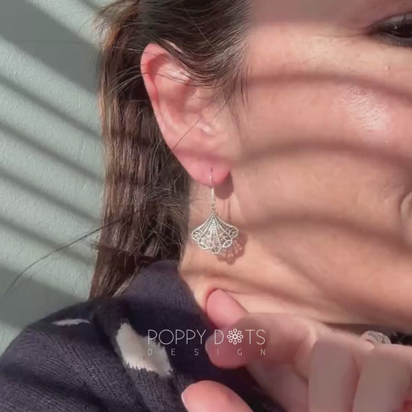 Sterling Silver Petal Fan Earrings