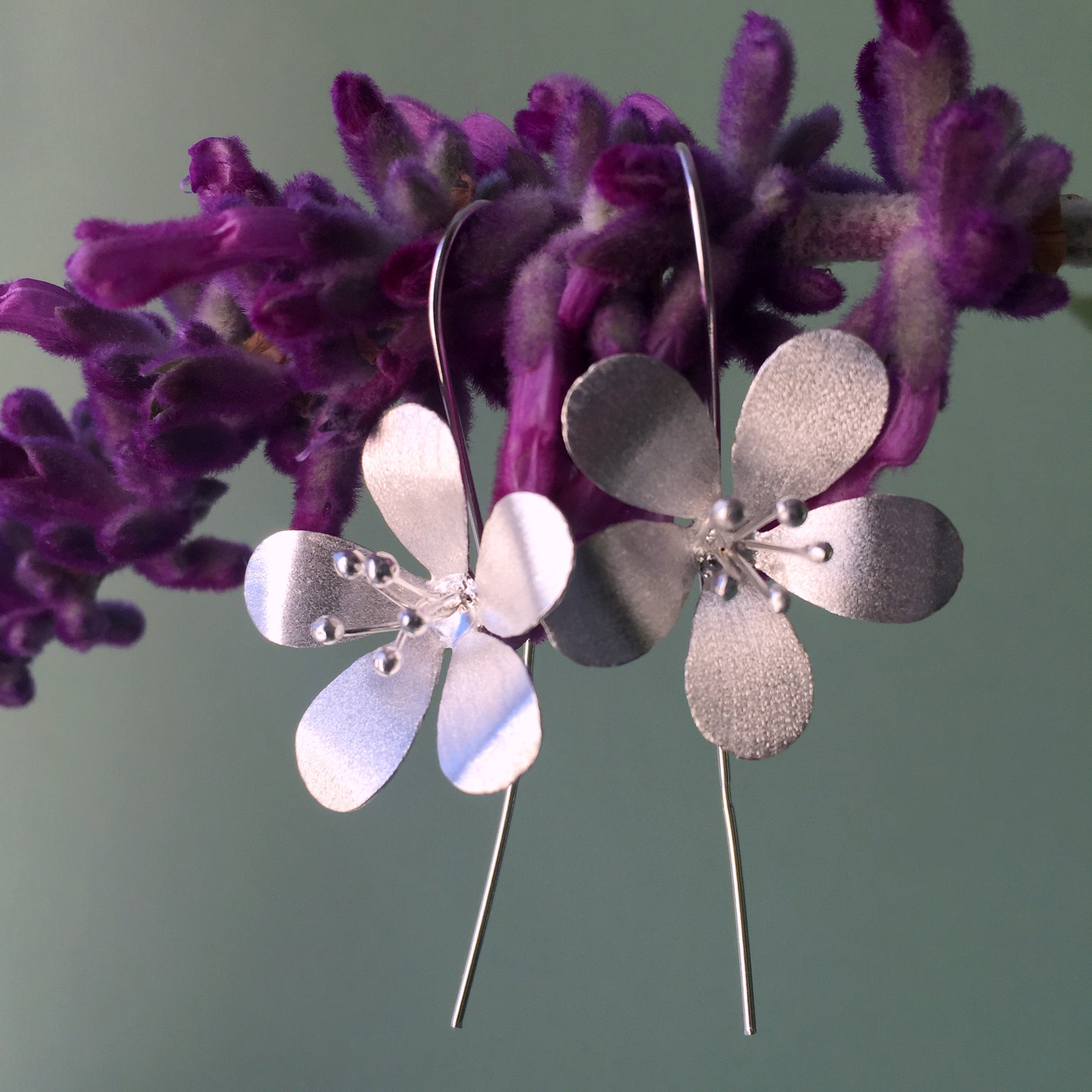 Sterling Silver Oriental Lillies Earrings