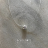 Sterling Silver Round Zirconia on Gut Necklace