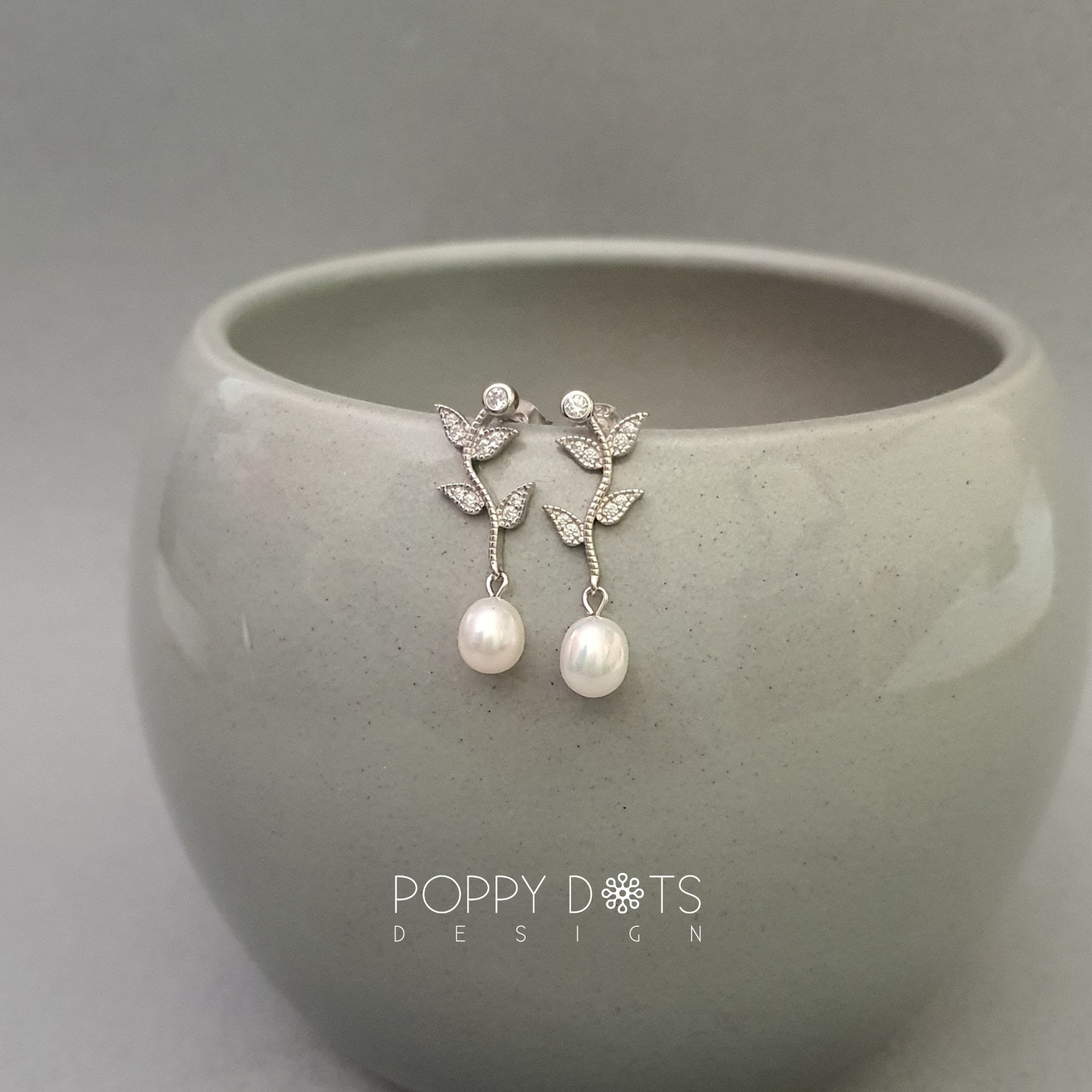 Sterling Silver Botanical Drop Earrings