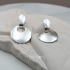 Load image into Gallery viewer, Sterling Silver Brushed Circle Studs