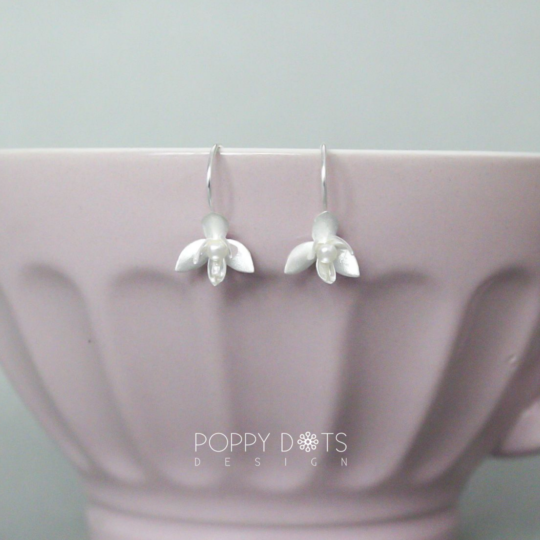 Sterling Silver & Freshwater Pearl Dew Blossoms