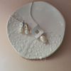 Brushed Square Sterling Silver & Pearl Pendant