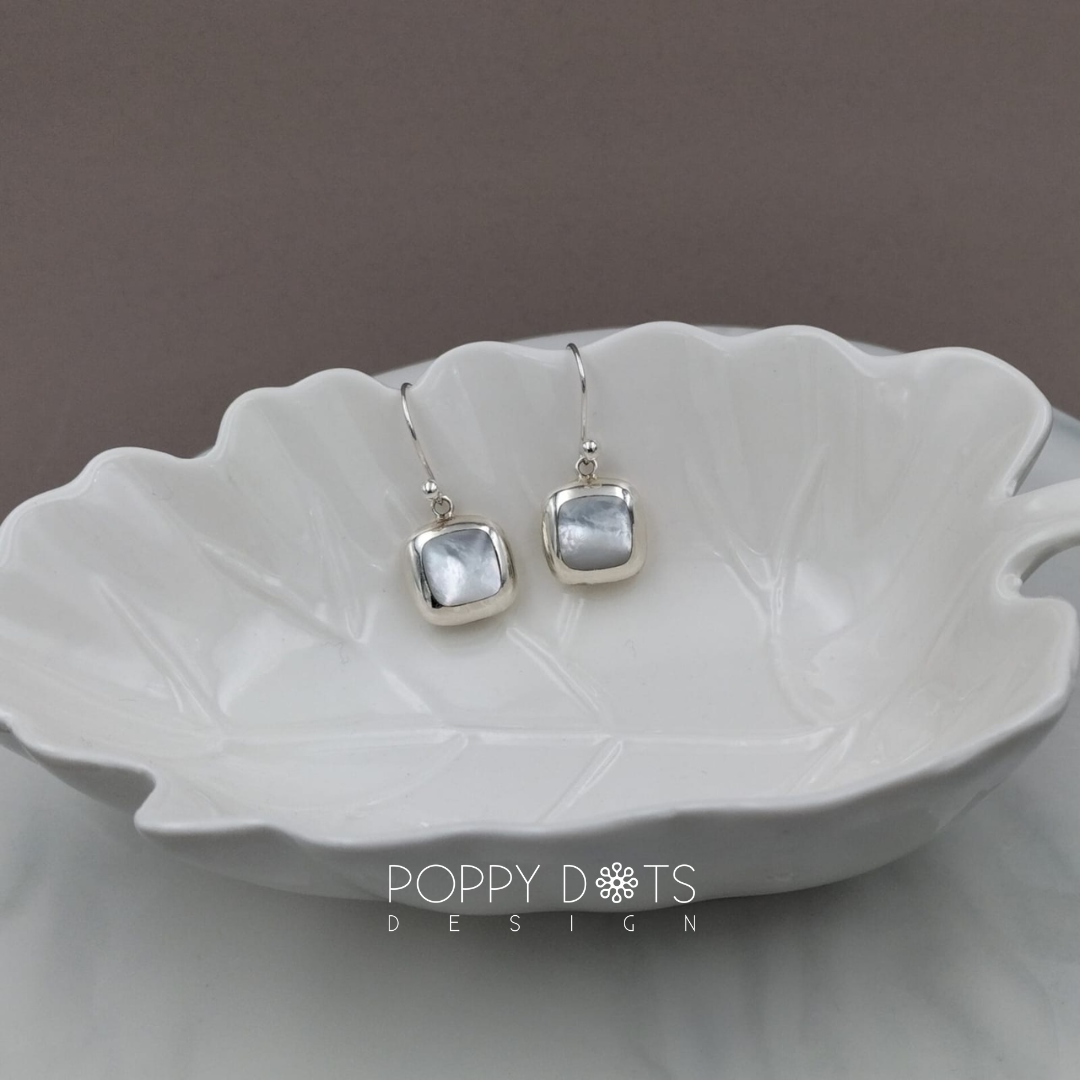 Luxurious Sterling Silver 2-in-1 Shell Earrings