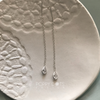 Sterling Silver White Teardrop Zirconia Threaders