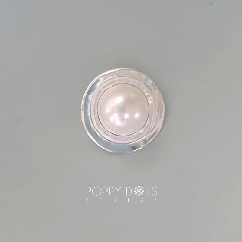 Sterling Silver & Freshwater Pearl Cup and Saucer Pendant