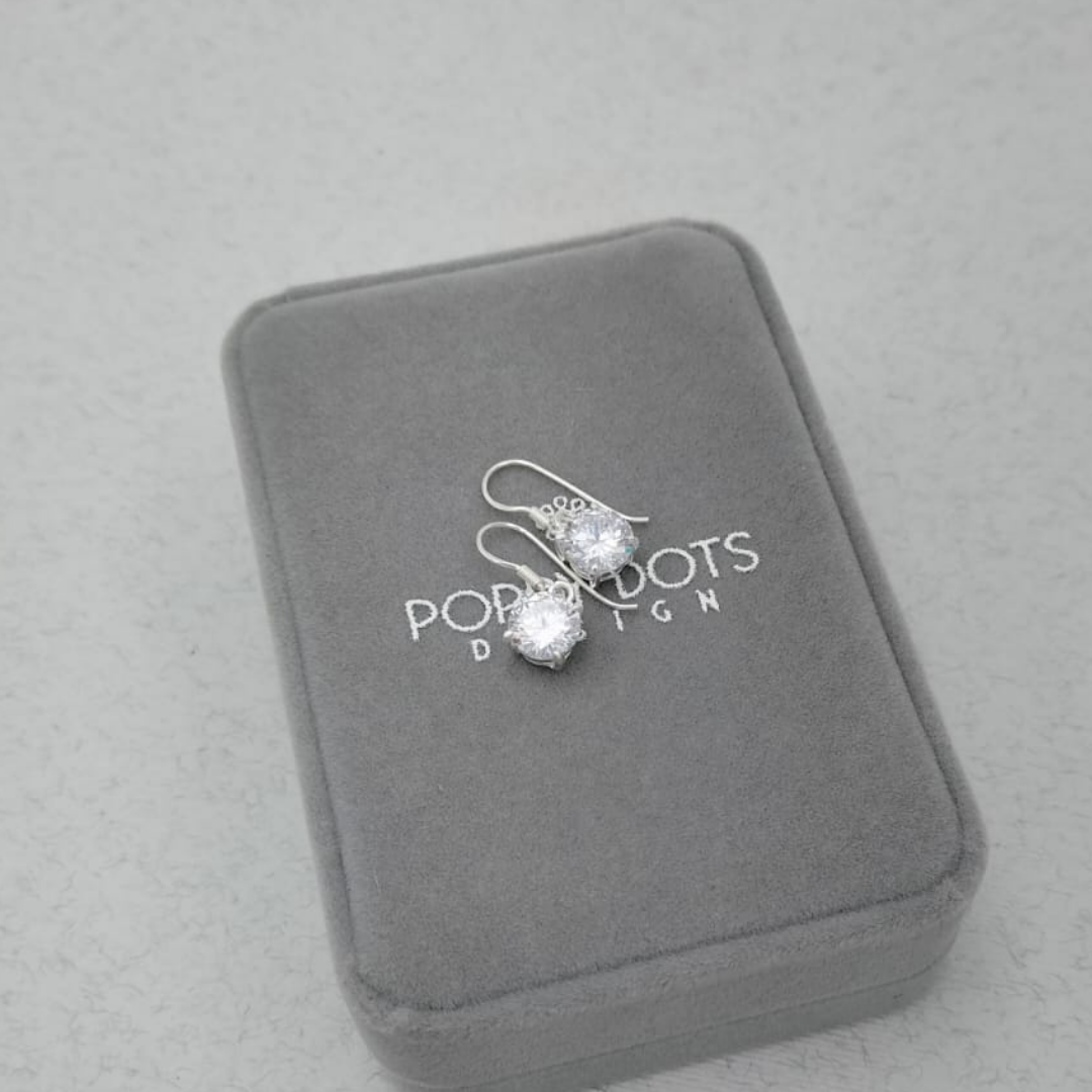 Sterling Silver Round Zirconia Earrings