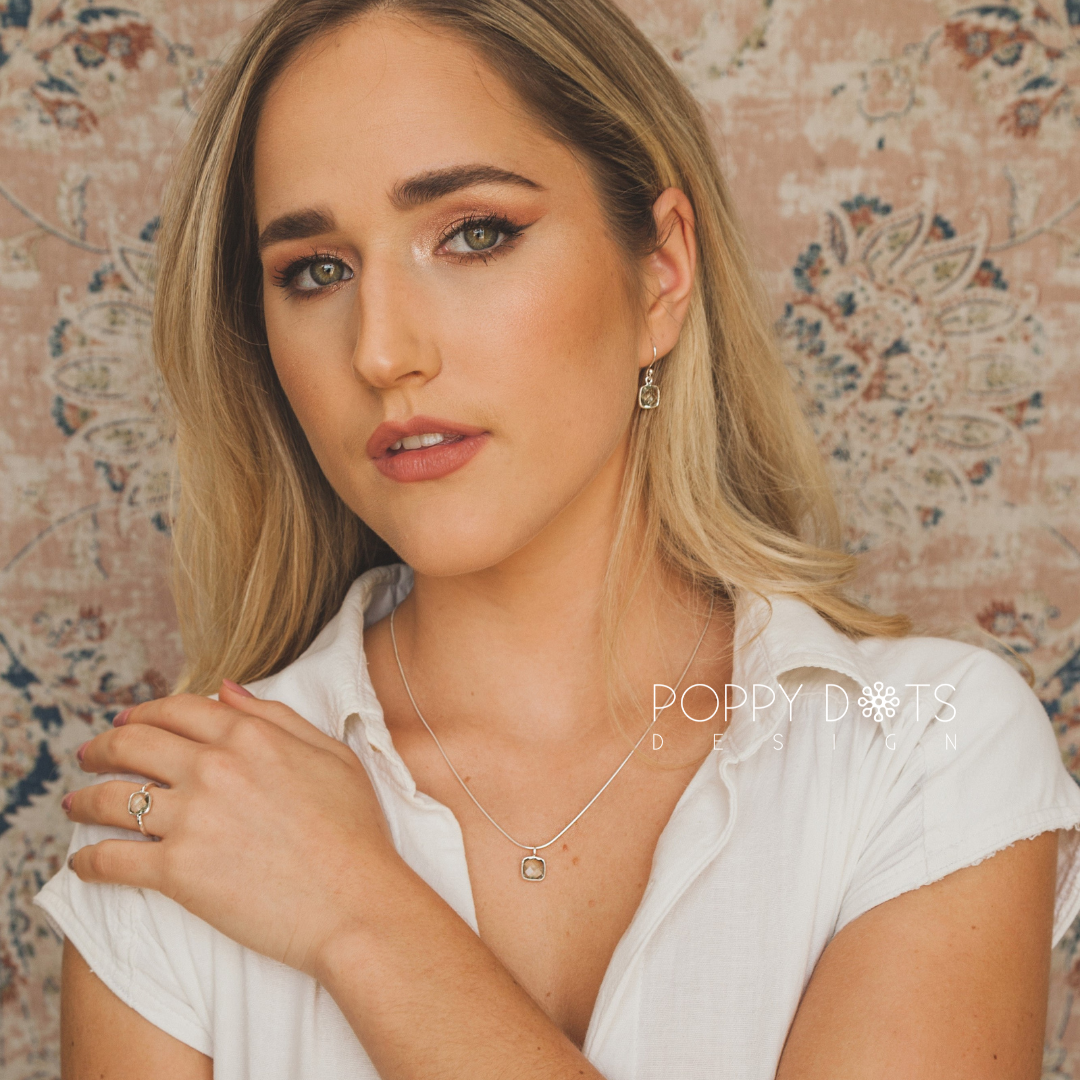 Sterling Silver Green Amethyst Earrings