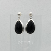 Sterling Silver Black Onyx Teardrop Dangling Studs