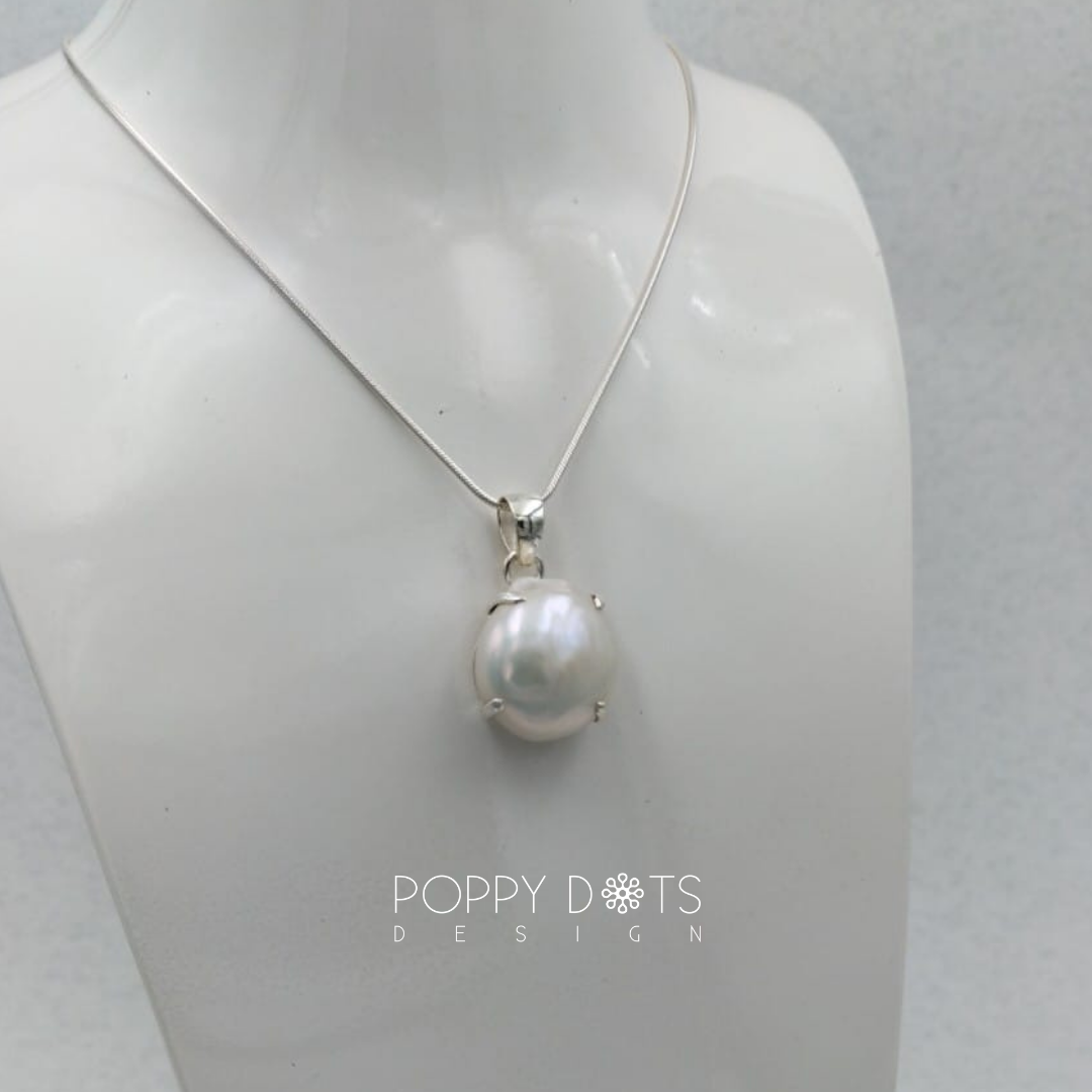 Sterling Silver Chunky Freshwater Pearl Pendant