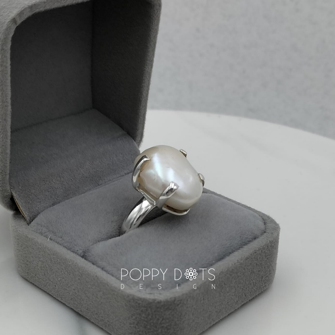 Sterling Silver Chunky Freshwater Pearl Ring