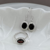 Sterling Silver Dottie Oval Garnet Ring