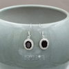 Load image into Gallery viewer, Sterling Silver Dottie Oval Garnet Earrings