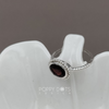 Sterling Silver Dottie Oval Garnet Ring