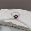 Load image into Gallery viewer, Sterling Silver Dottie Oval Purple Amethyst Ring