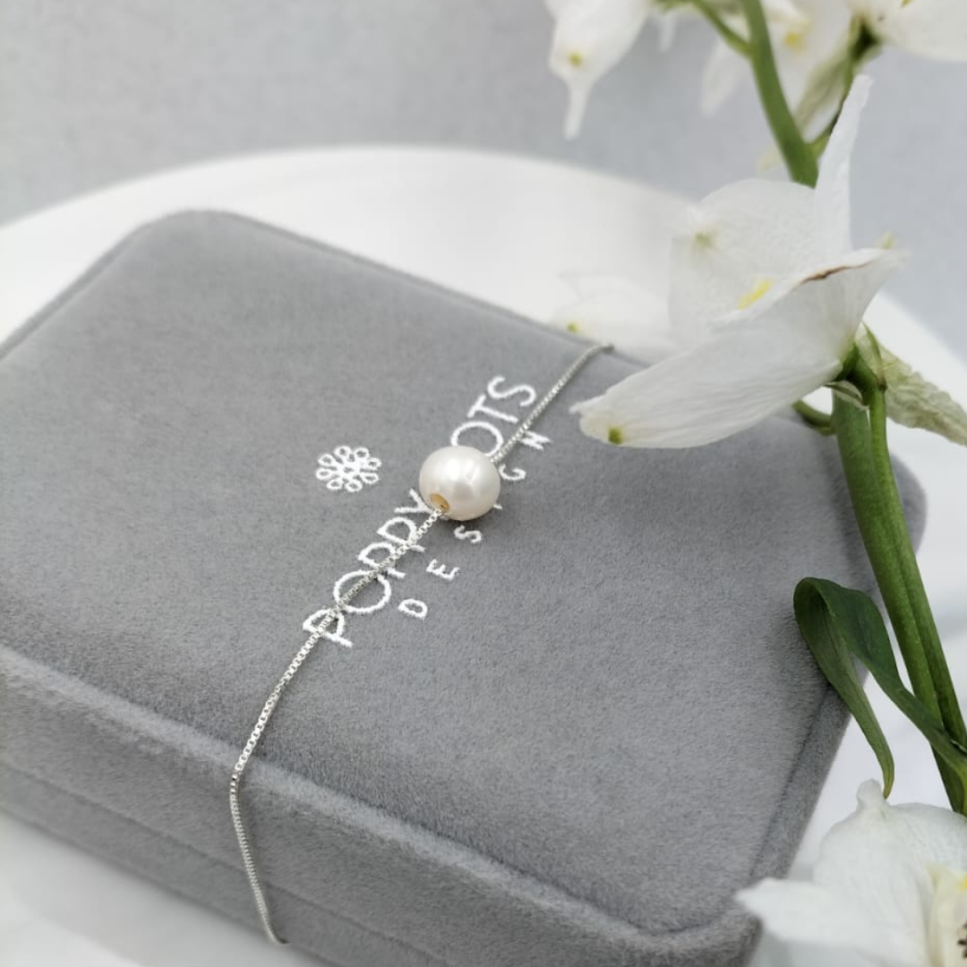 Sterling Silver Floating Freshwater Pearl Bracelet