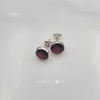 Sterling Silver Garnet Round Studs (8mm)