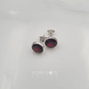 Load image into Gallery viewer, Sterling Silver Garnet Round Studs (8mm)