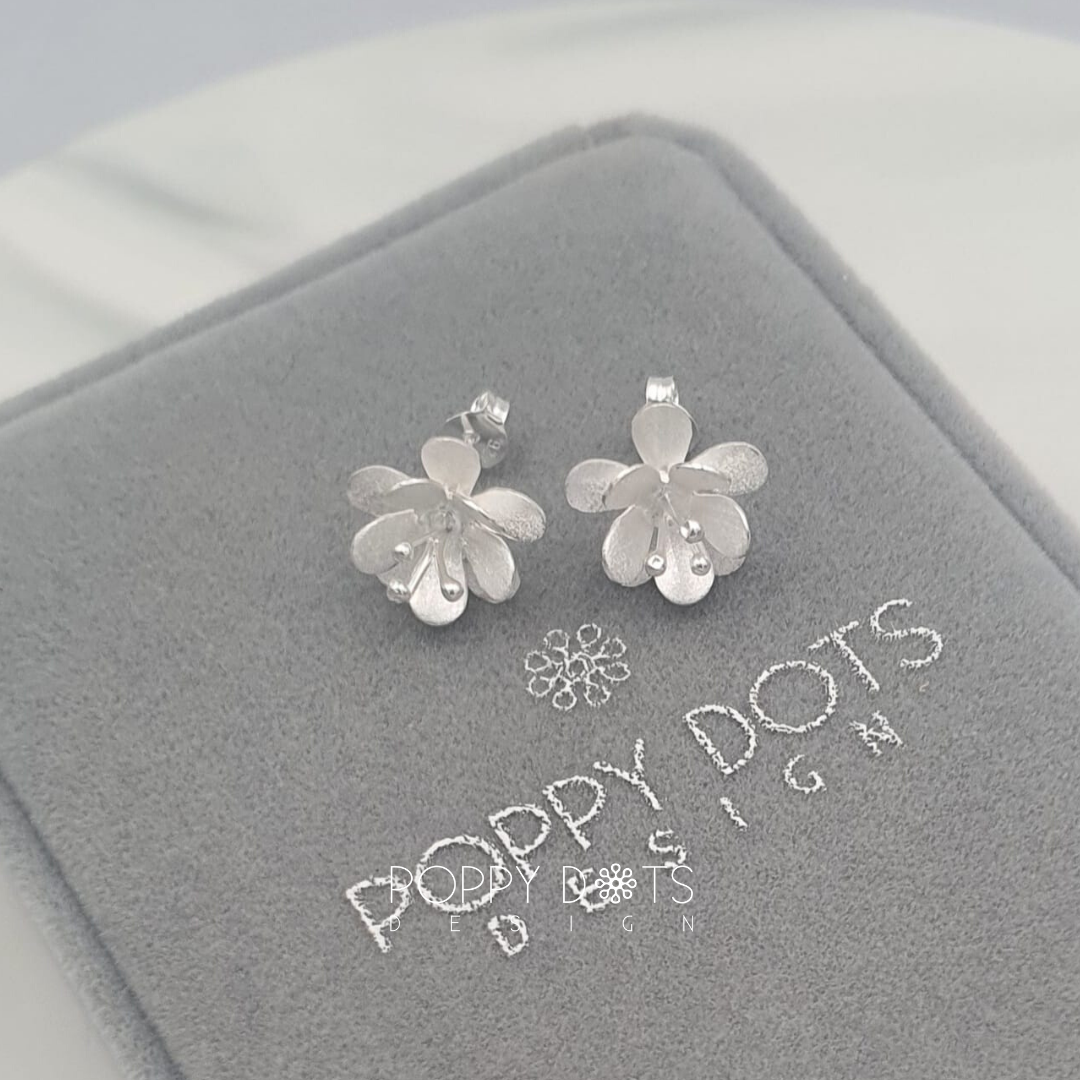 Sterling Silver Heartsease Studs