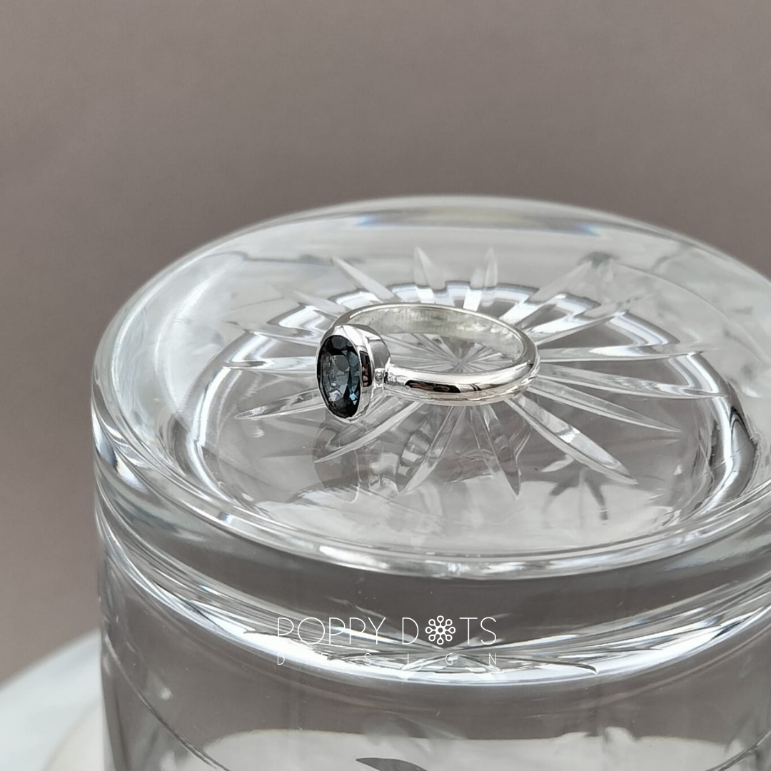 Sterling Silver Oval London Blue Topaz Ring