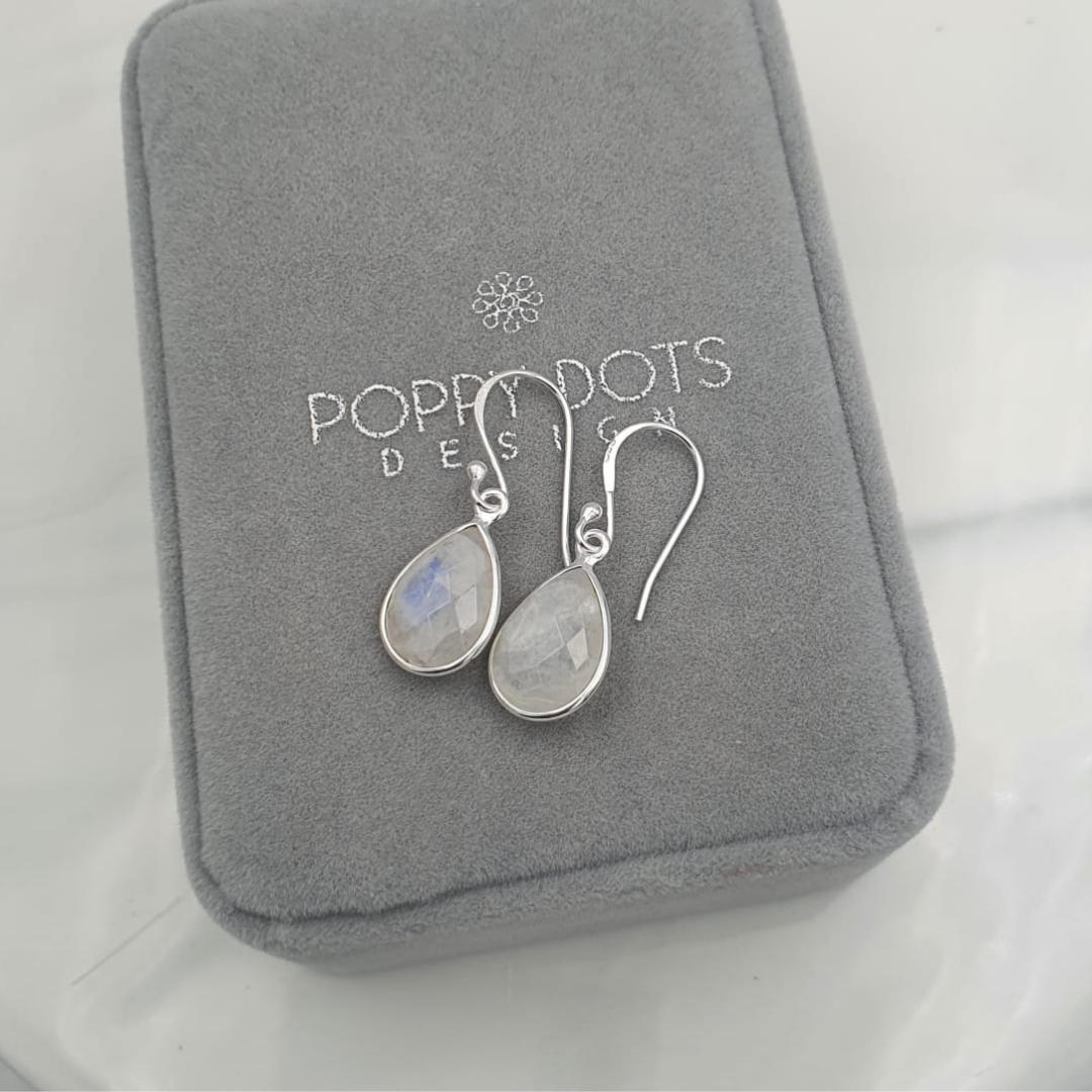 Sterling Silver Moonstone Drop Earrings