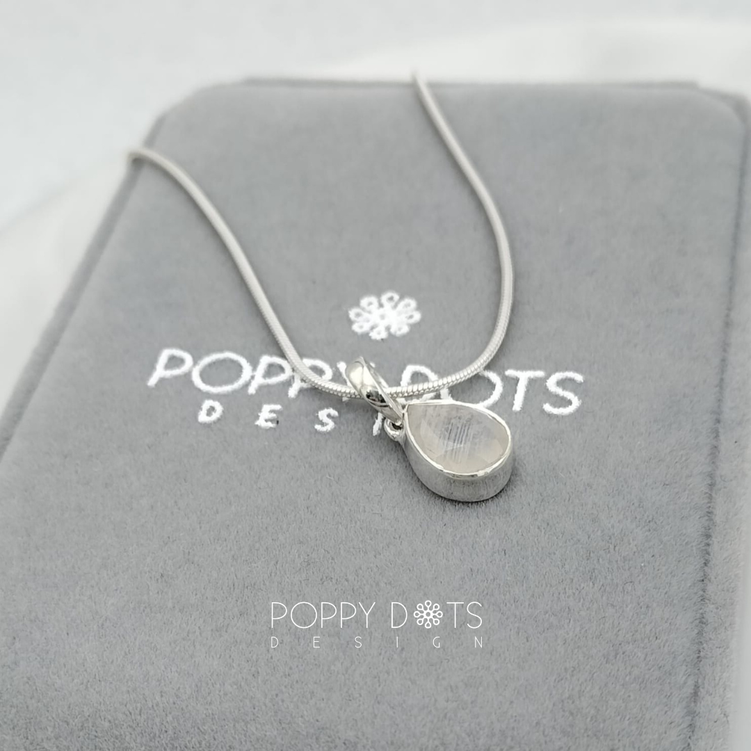 Sterling Silver Moonstone Teardrop Pendant