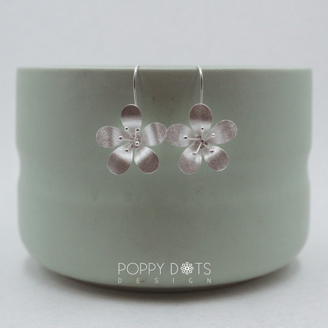 Sterling Silver Oriental Lillies Earrings