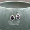 Sterling Silver Dottie Oval Purple Amethyst Earrings