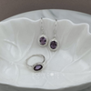 Sterling Silver Dottie Oval Purple Amethyst Earrings
