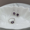 Load image into Gallery viewer, Sterling Silver Dottie Oval Purple Amethyst Earrings