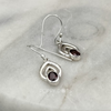 Sterling Silver Oval Garnet Drop Earrings