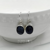 Load image into Gallery viewer, Luxurious Sterling Silver Oval Blue Sapphire Earrings