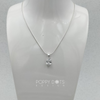 Sterling Silver Oval Zirconia Pendant