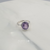 Luxurious Sterling Silver Purple Amethyst Oval Ring