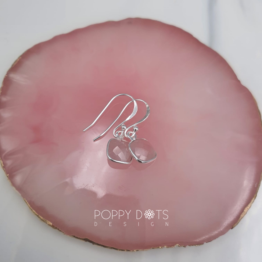 Sterling Silver Rose Quartz Earrings