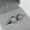Sterling Silver Mystic Topaz Round Studs 9mm