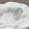 Sterling Silver Square Blue Topaz Solitaire Ring
