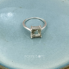 Load image into Gallery viewer, Sterling Silver Square Green Amethyst Solitaire Ring